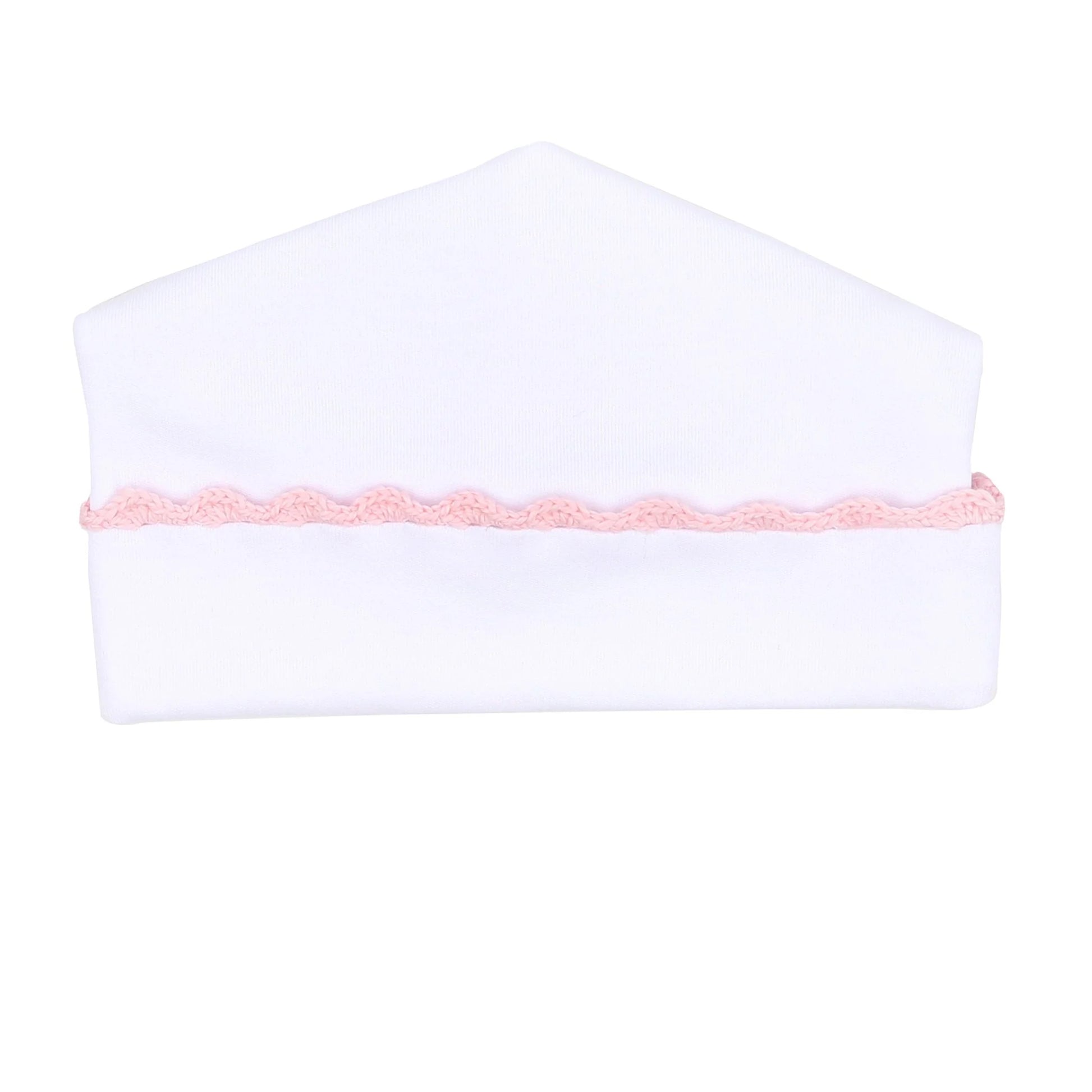 Baby Joy Pink Crochet Trim Hat