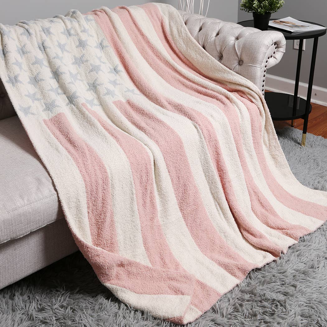 American Flag Design Cozy Soft Throw Blanket