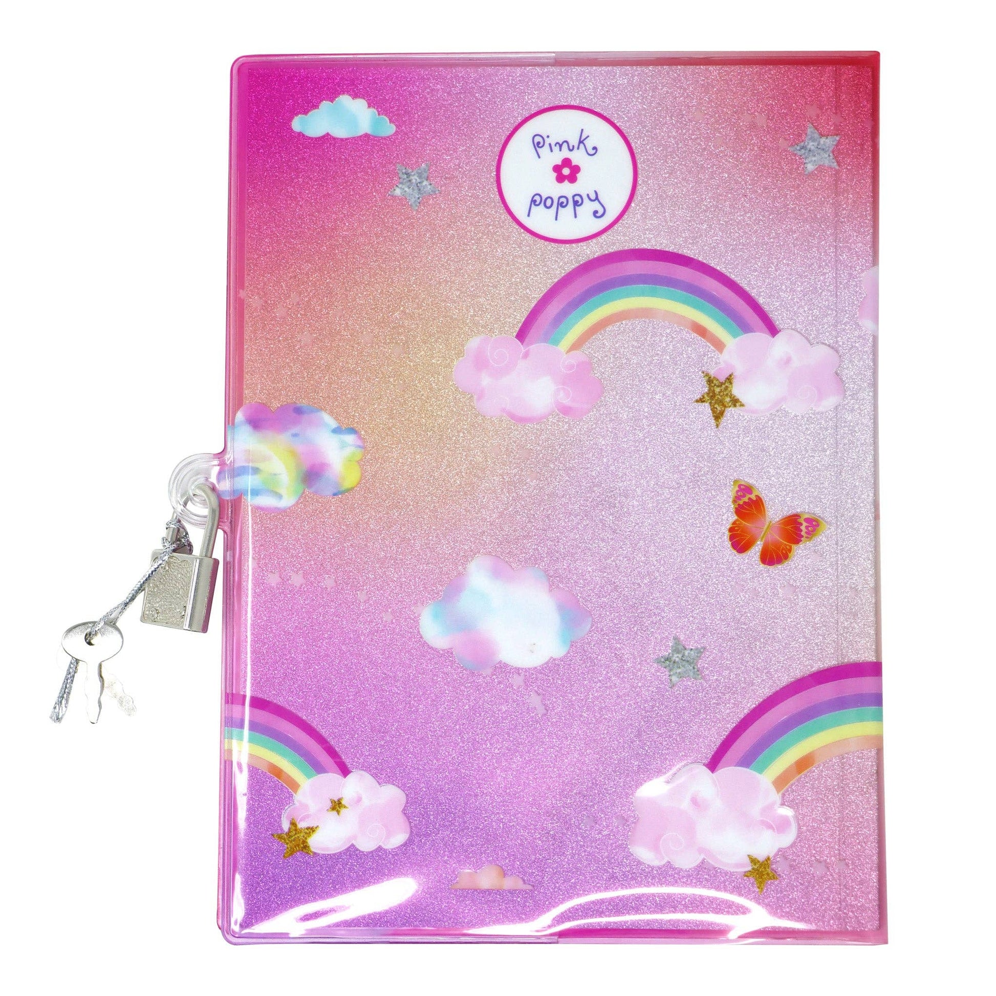 Unicorn Butterfly 3D Lockable Diary