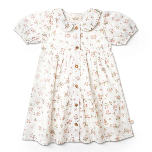 Organic Puff Sleeve Collar Dress | English Roses