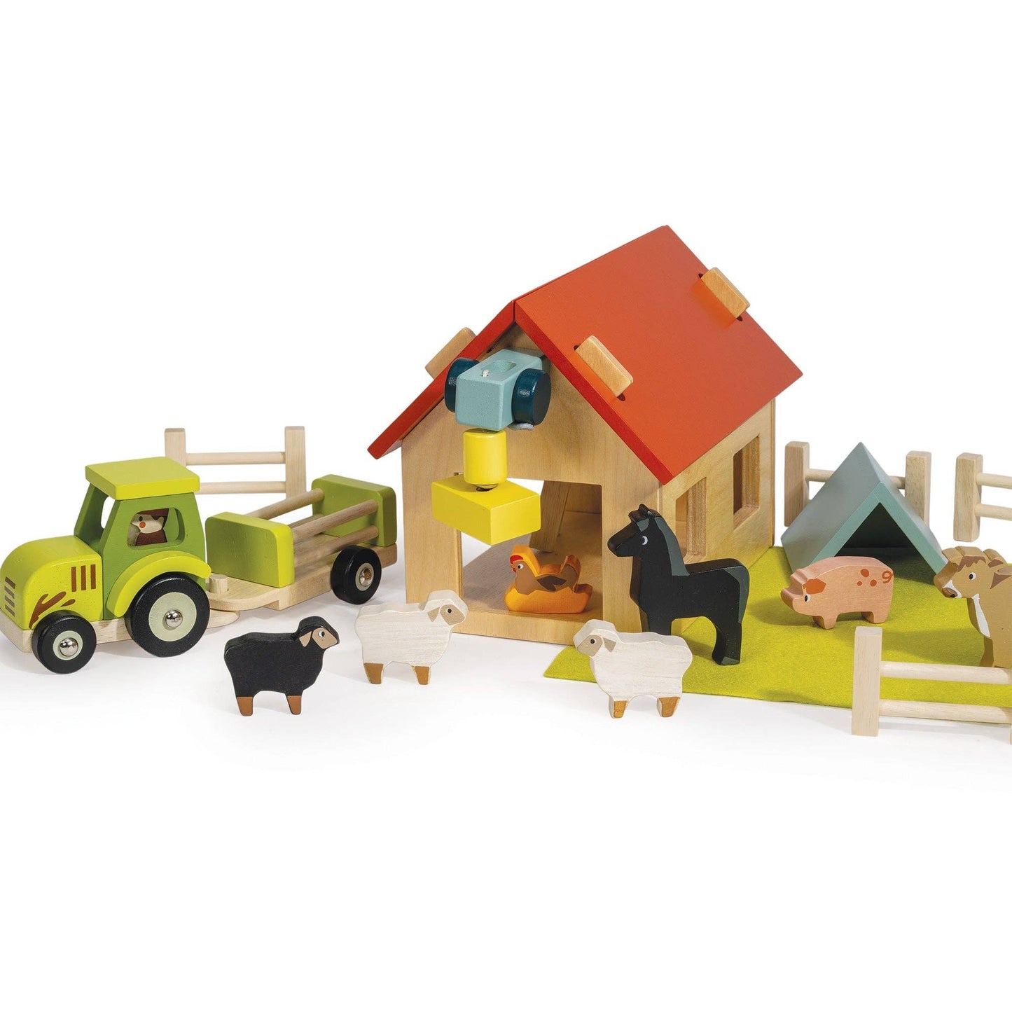Wooden Tractor & Trailer