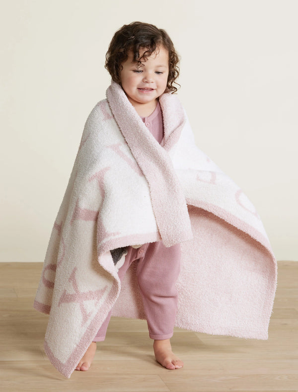 CozyChic ABC Blanket | Dusty Rose/Cream