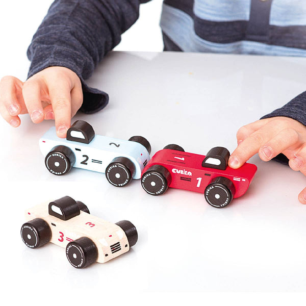 Cubika Wooden Vehicle Set Racing Cars