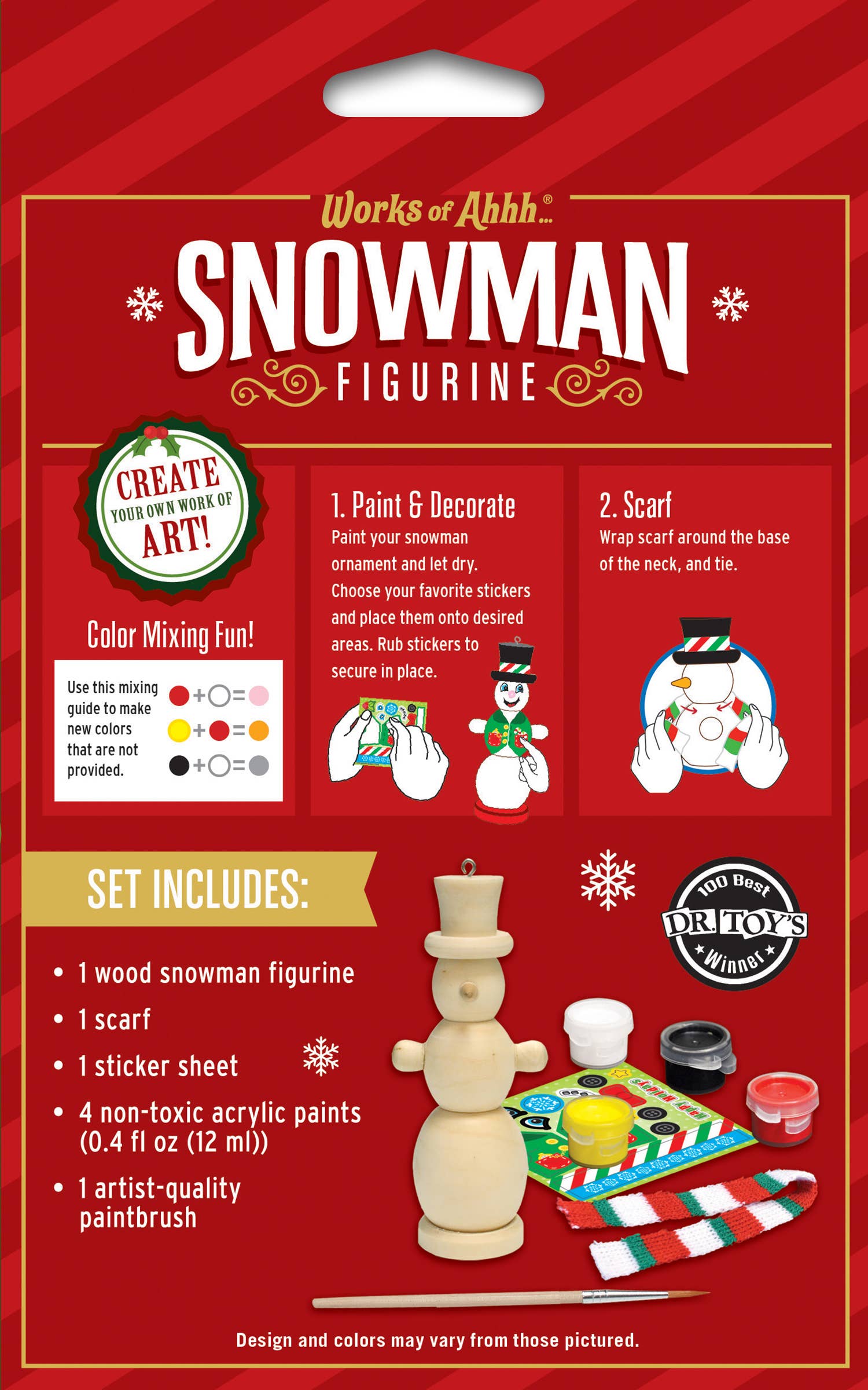 Snowman Ornament Wood Paint Kit