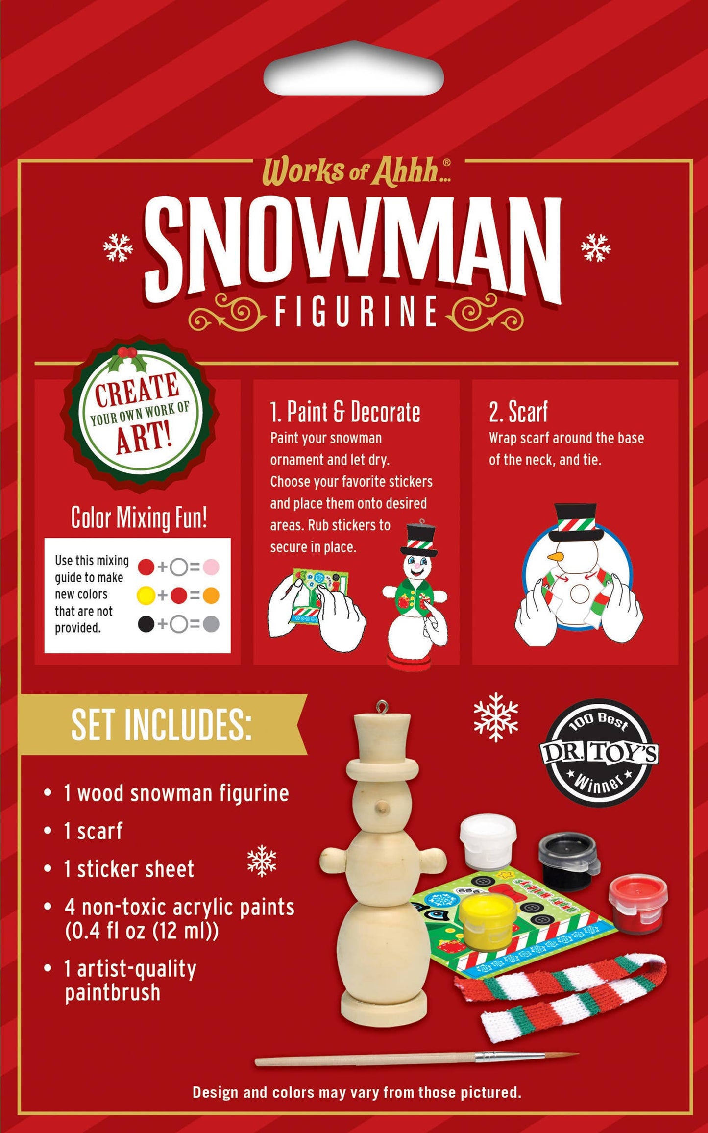 Snowman Ornament Wood Paint Kit