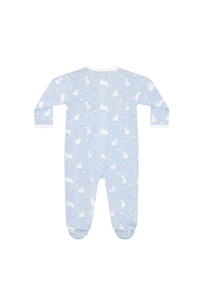 Blue Bunny Cotton Zipper Footie
