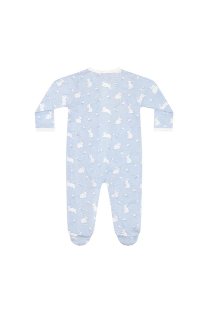 Blue Bunny Cotton Zipper Footie