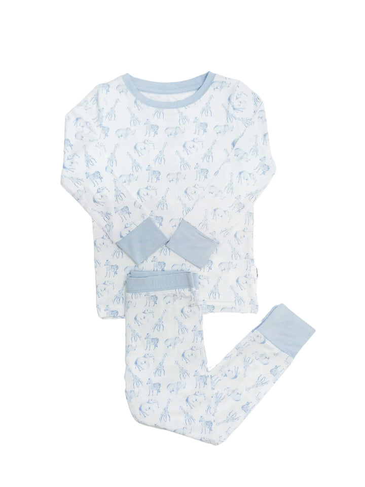 Blue Safari Two Piece Pajama Set