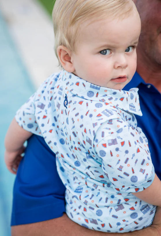 Stars & Stripes Polo Short Sleeve Romper