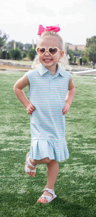 Sherbet Stripe Polo Sleeveless Dress