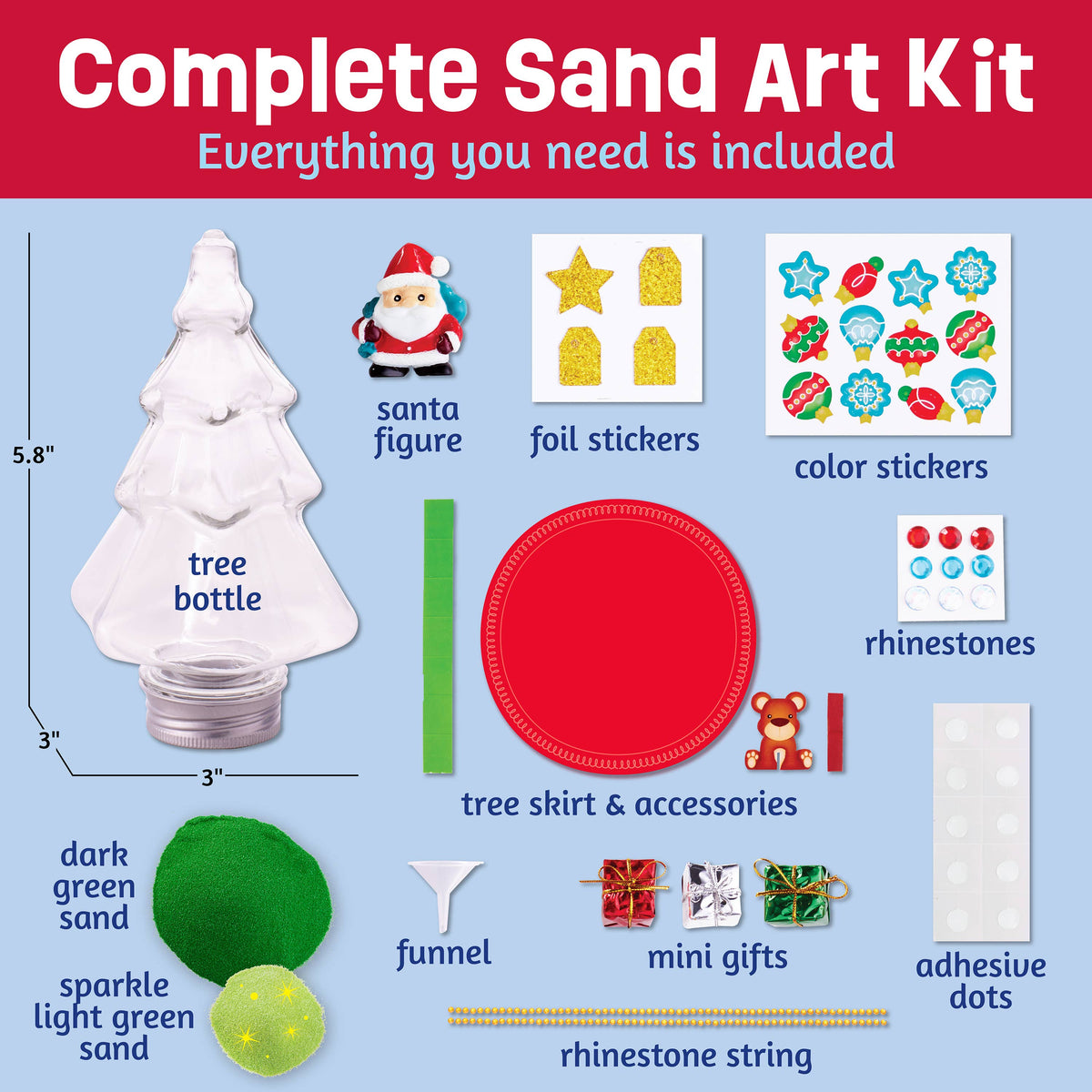 Sand Art Christmas Tree Holiday Craft Kit for Kids