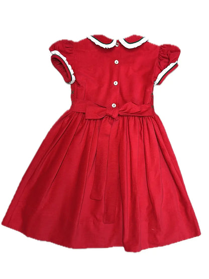 Christmas Classic Red Smocked Dress