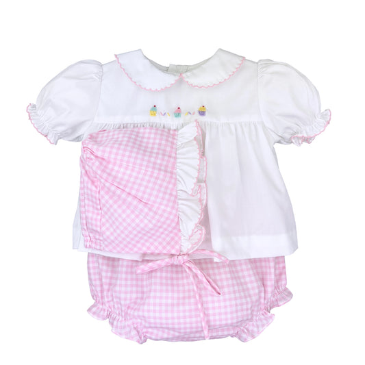 Cupcake Embroidered Diaper Set