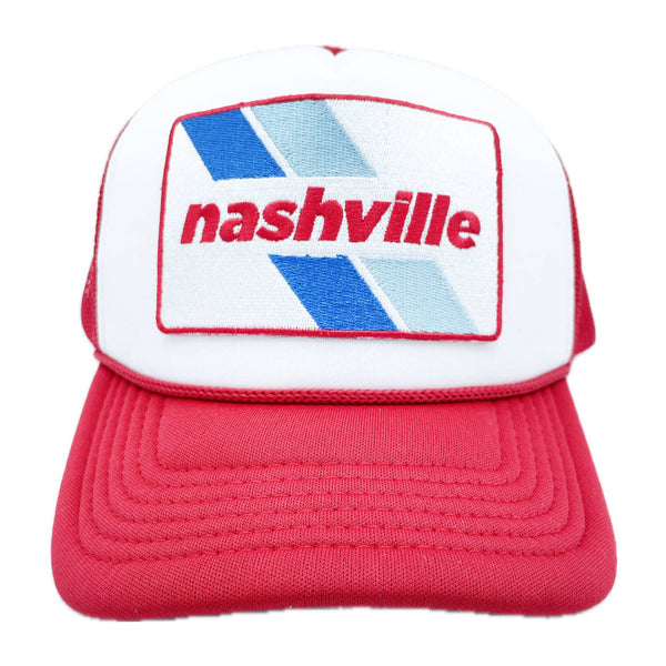 Kids Retro Stripe Nashville Trucker Hat | Light Blue