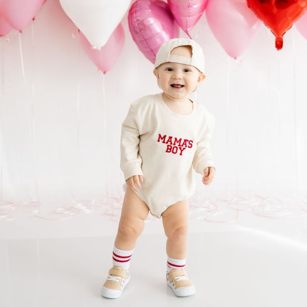 Mama's Boy Patch Valentine's Day Romper