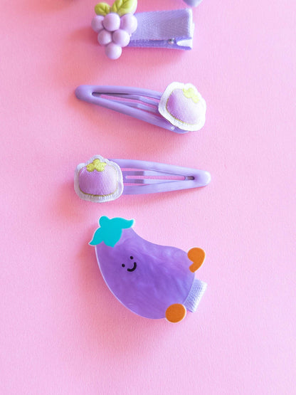 Eggplant Puffy Bow Set