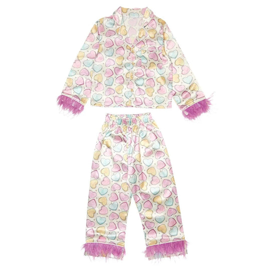 Candy Hearts Feather Pajama Set