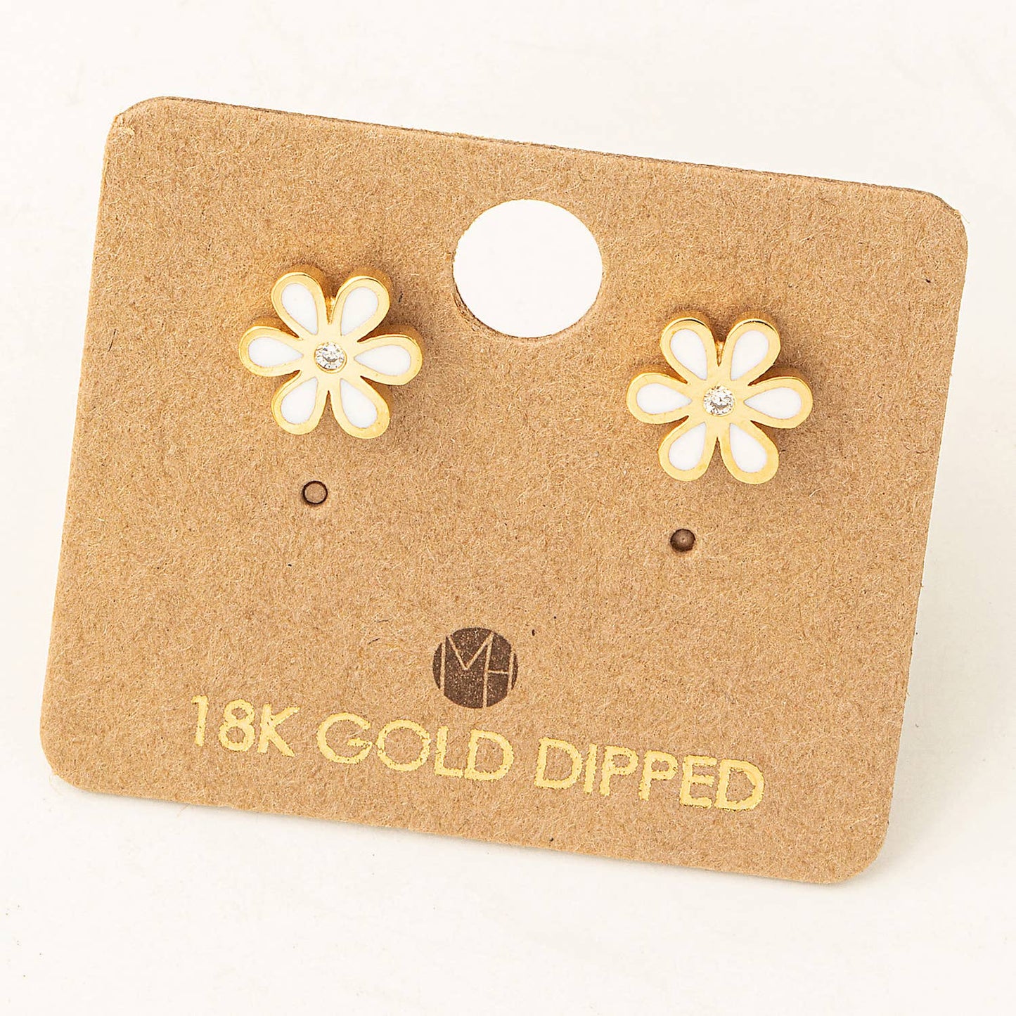 Enamel Flower Stud Earrings | Pink