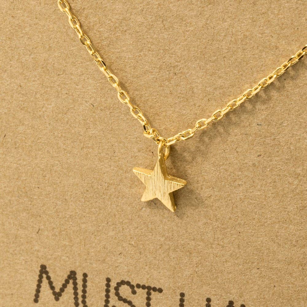 Gold Dipped Dainty Star Station Necklace