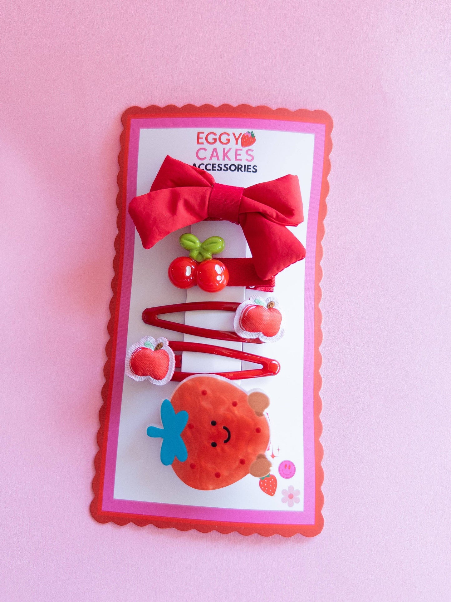 Strawberry Puffy Bow Set