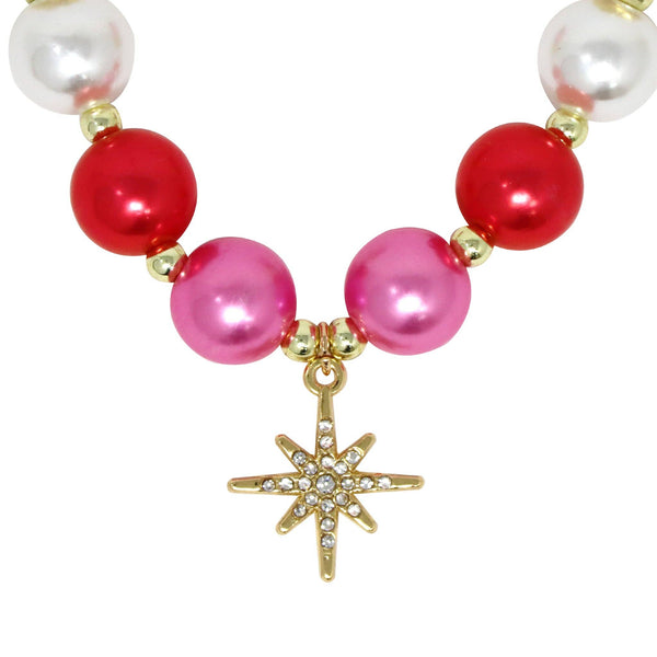 Christmas Necklace and Bracelet Set with Sparkly Star Charm