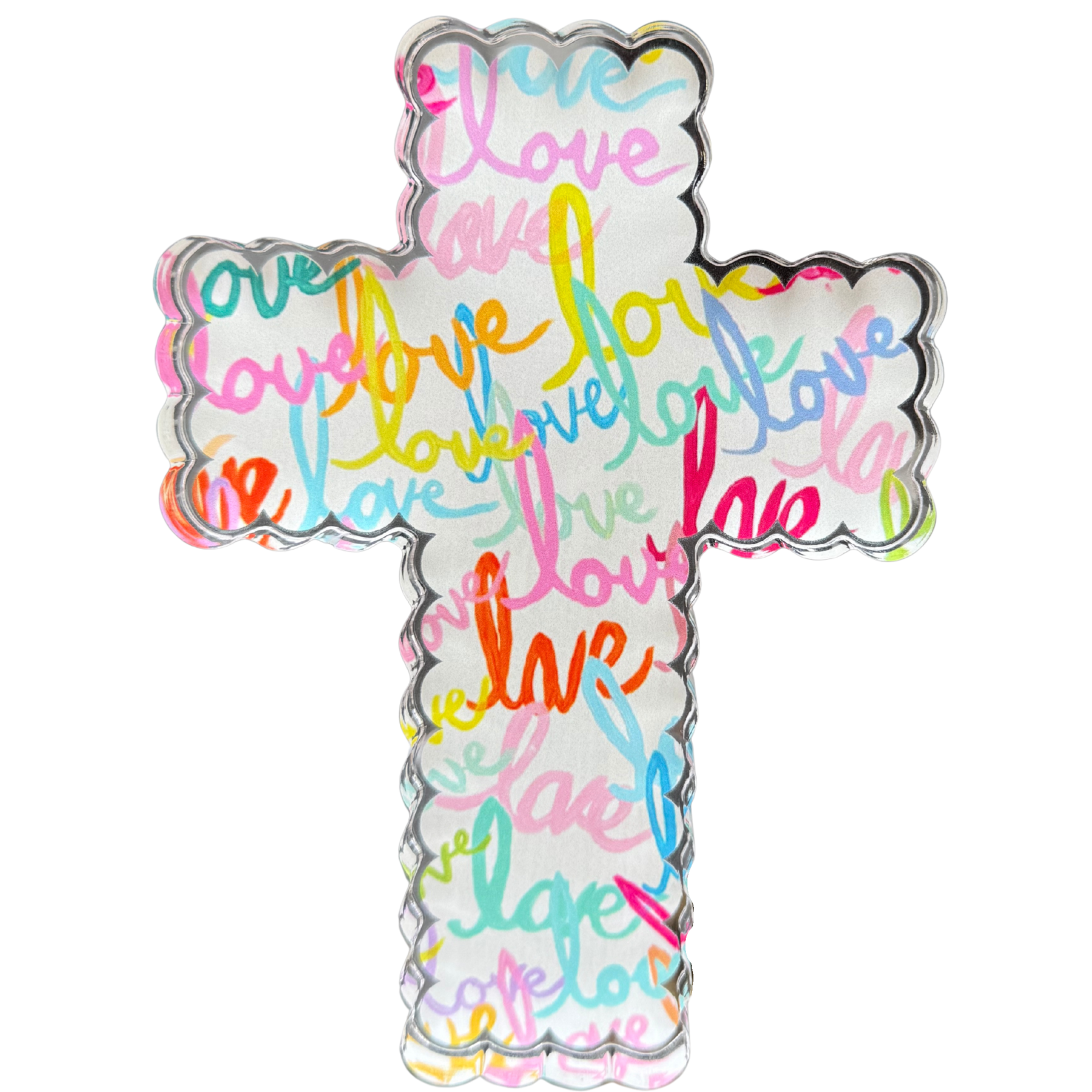 Acrylic Shelfie | Love in Scallop Cross
