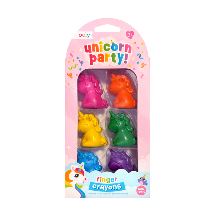 Unicorn Party Finger Crayons - Set of 6