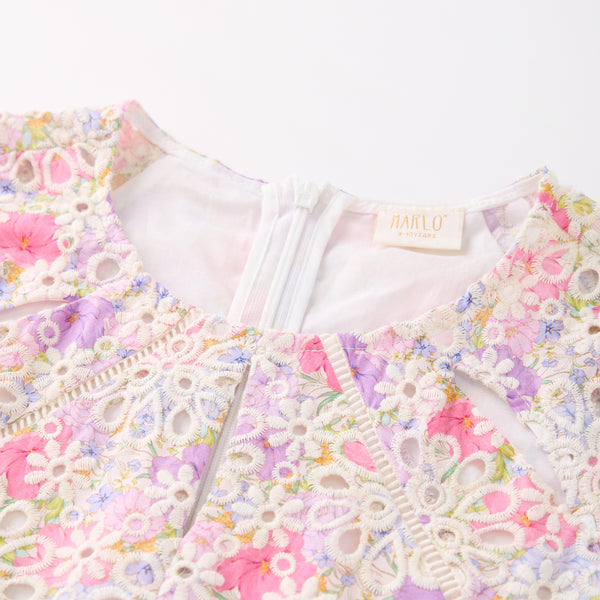 Charlotte Embroidered Mini Dress | Floral