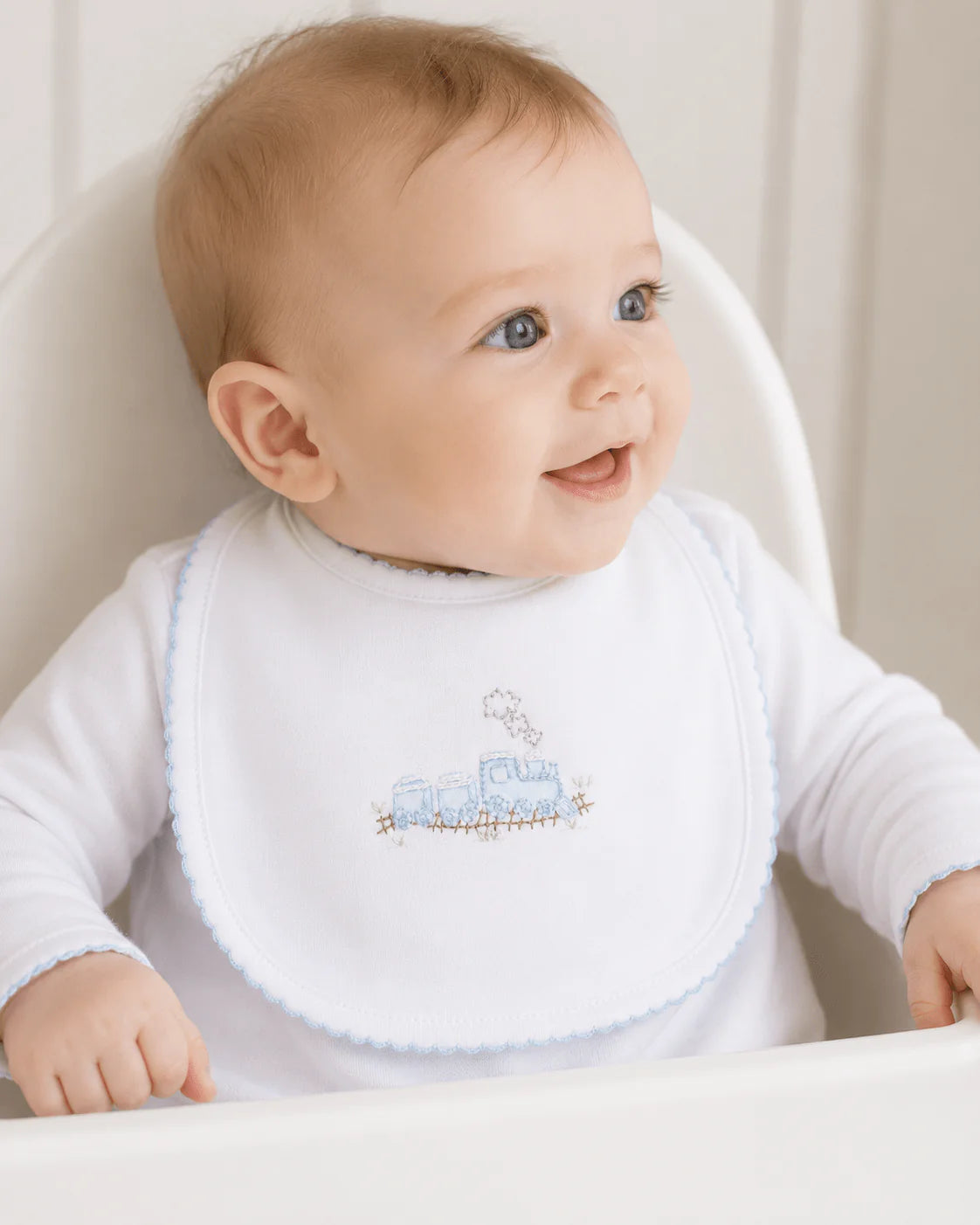 Choo Choo Train Bib | Light Blue
