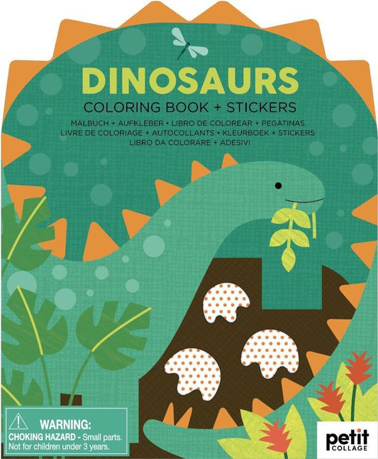 Coloring Book with Stickers | Dinosaur