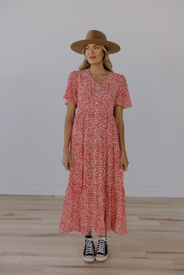 Red Floral Maxi Dress | Women's