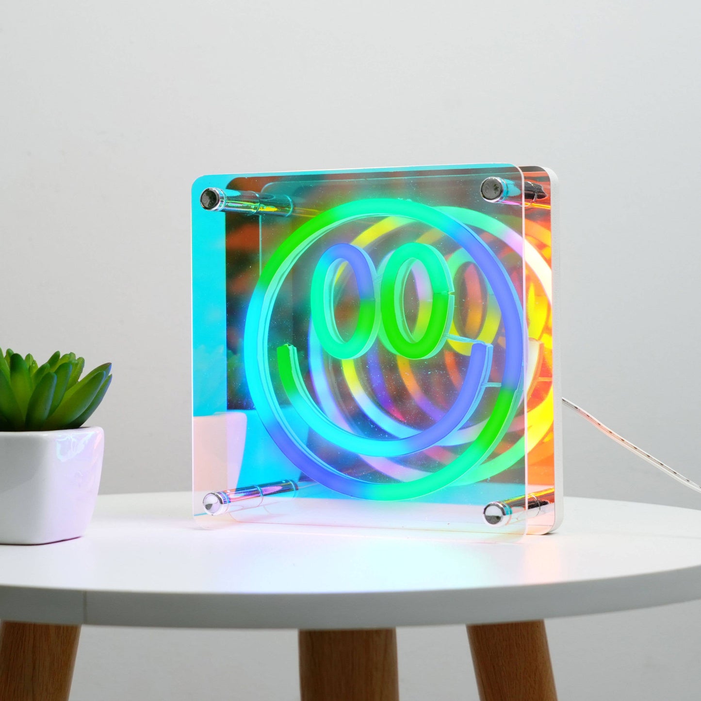 Neon Art Infinity Mirror Lights Wall & Desk Sign-Smile