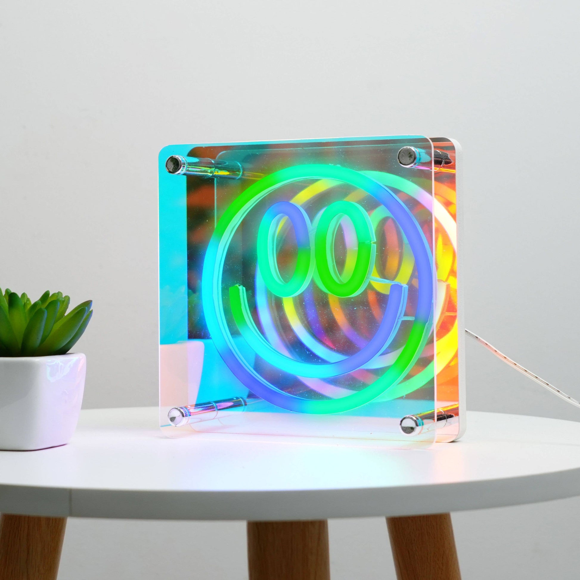 Neon Art Infinity Mirror Lights Wall & Desk Sign-Smile