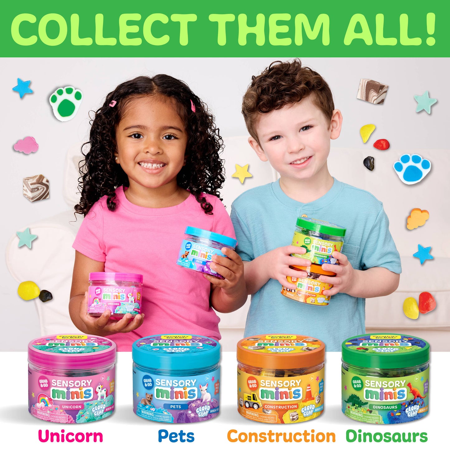 Sensory Mini Play Kit Jar with Cloud Clay | Dinosaur
