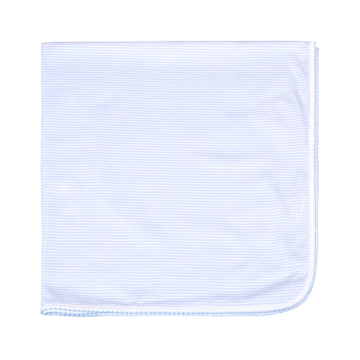 Mini Stripes Receiving Blanket | Light Blue