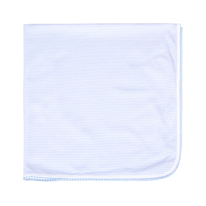 Mini Stripes Receiving Blanket | Light Blue