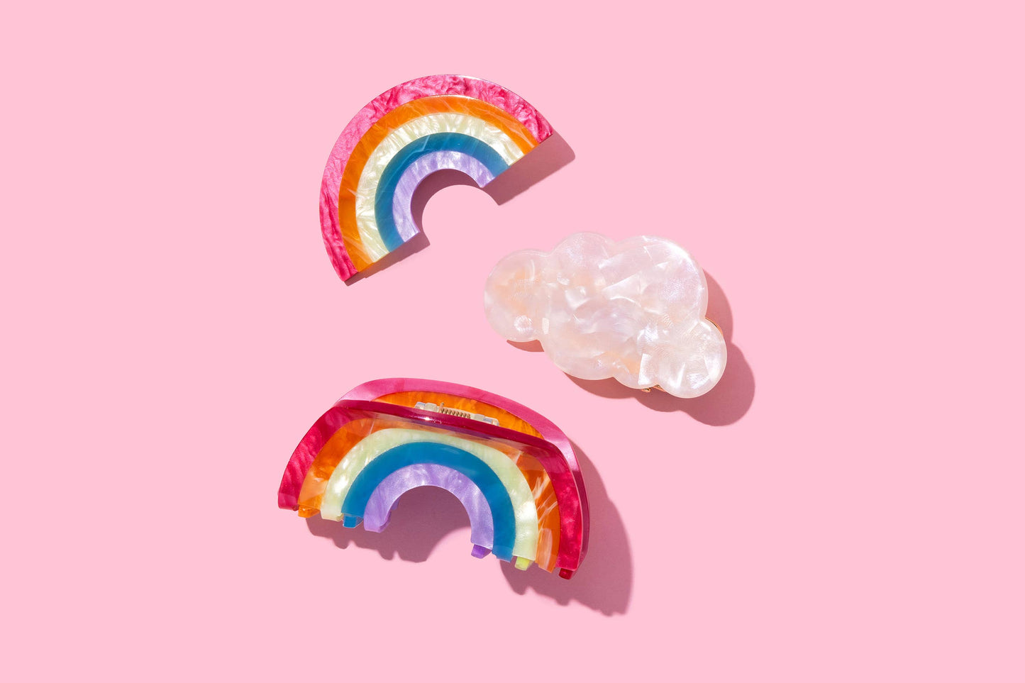 Hair Clip Set | Rainbow + Cloud