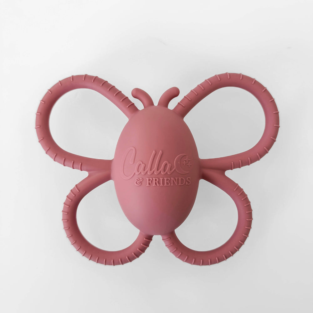 Garden Party Collection - Butterfly Rattle Teether | Petunia Pink