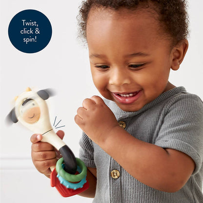 Itzy Spinner™ | Sensory Teething Rattle  | Carmen the Cow