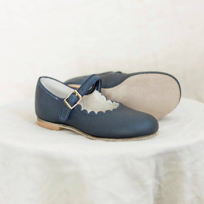Scalloped Mary Jane | Navy