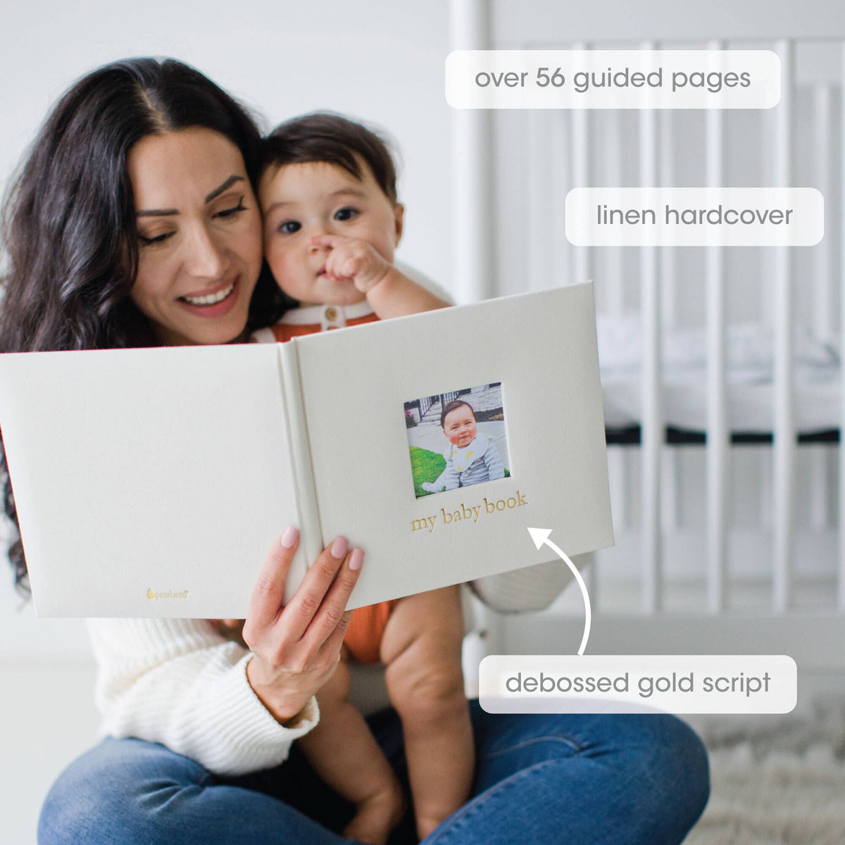 Ivory Linen Baby Memory Book