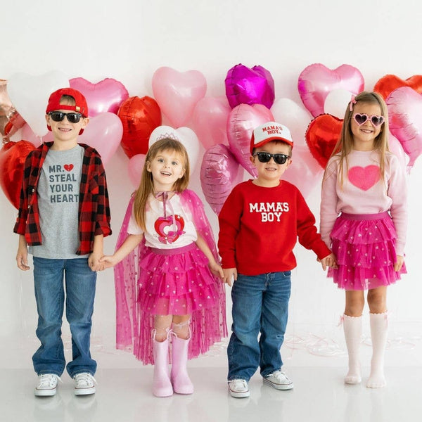 Pink Glitter Heart Valentine's Day Cape - Dress Up - Kids