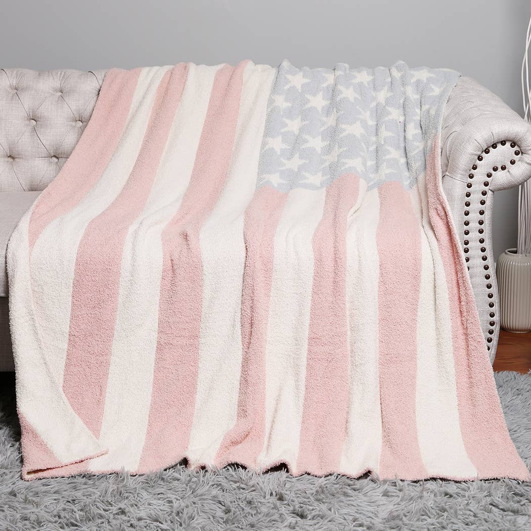 American Flag Design Cozy Soft Throw Blanket