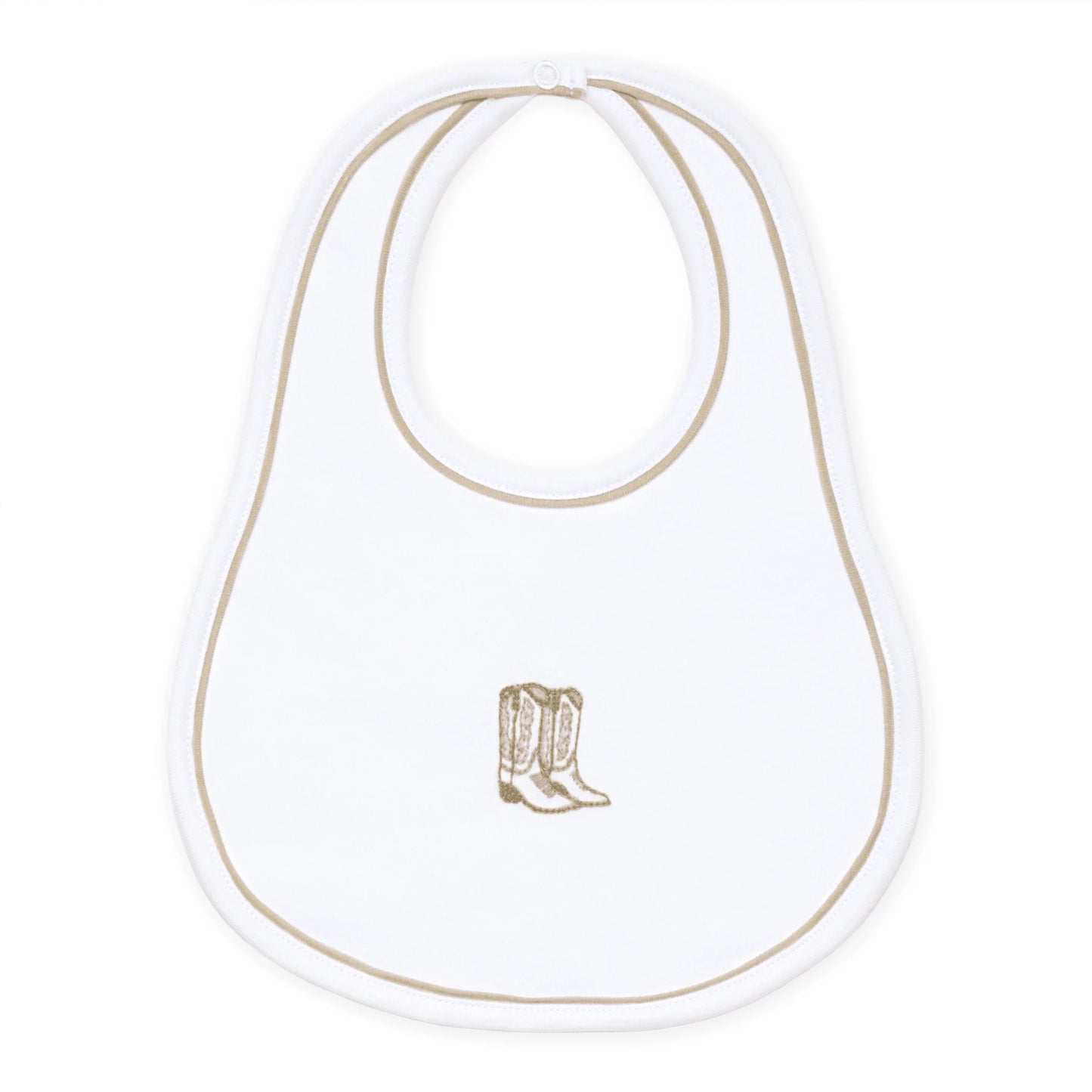 Darling Cowboy Boots Bib | Ivory