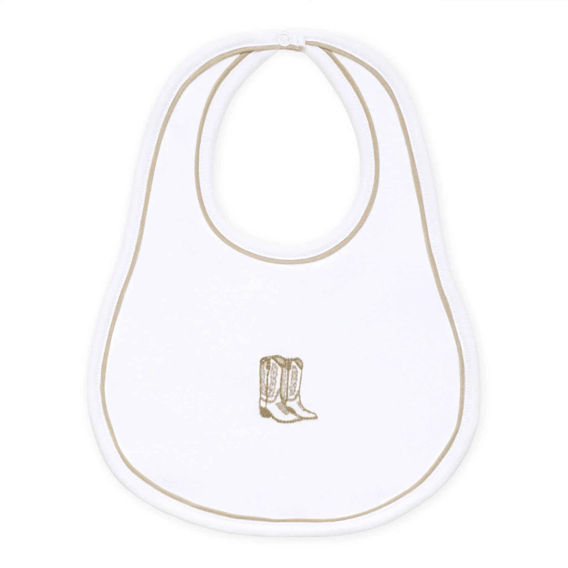 Darling Cowboy Boots Bib | Ivory