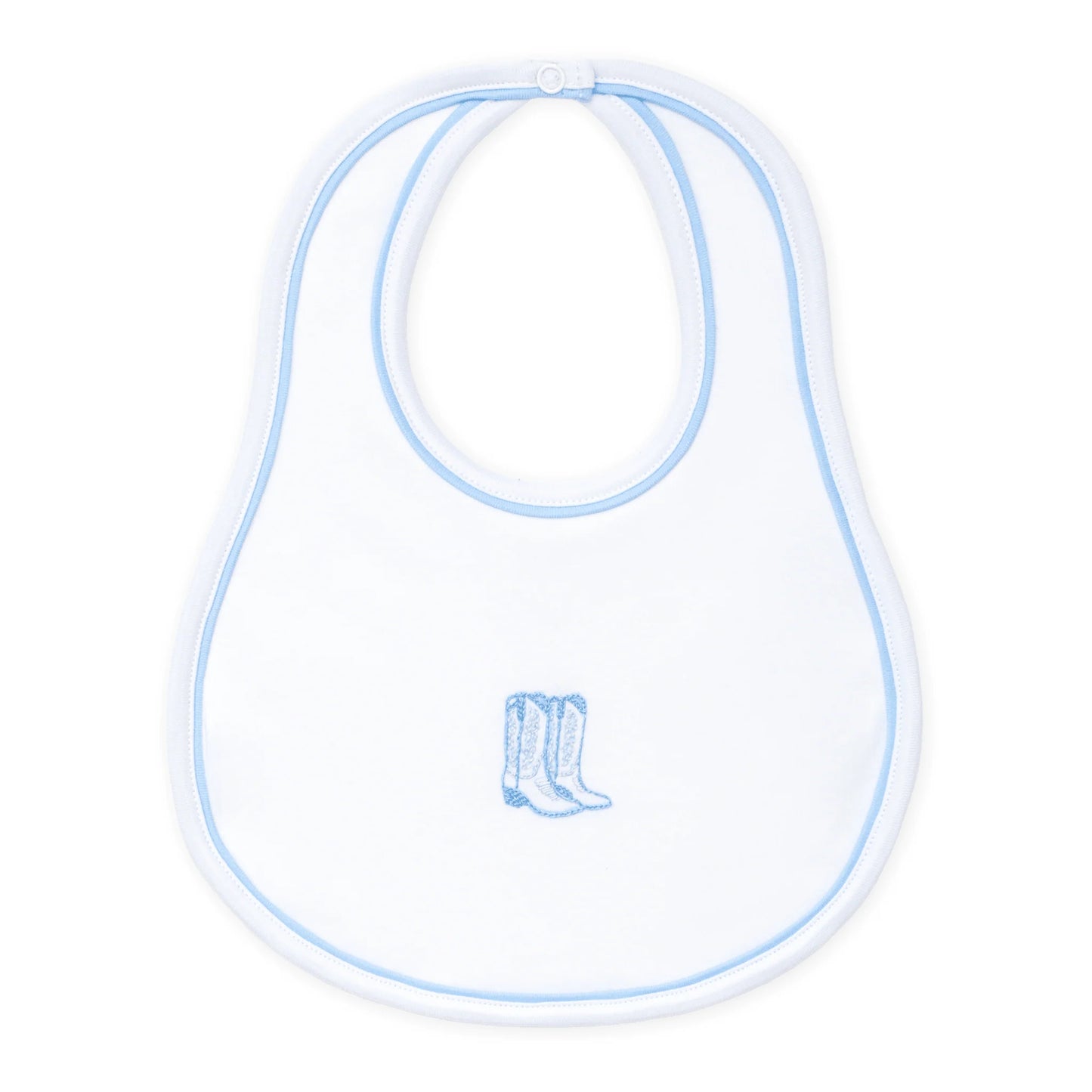 Darling Cowboy Boots Bib | Light Blue