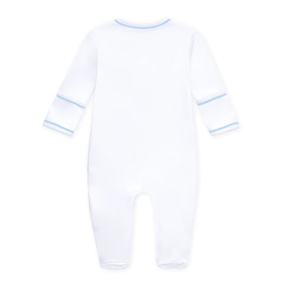 Darling Cowboy Boots Embroidered Footie | Light Blue