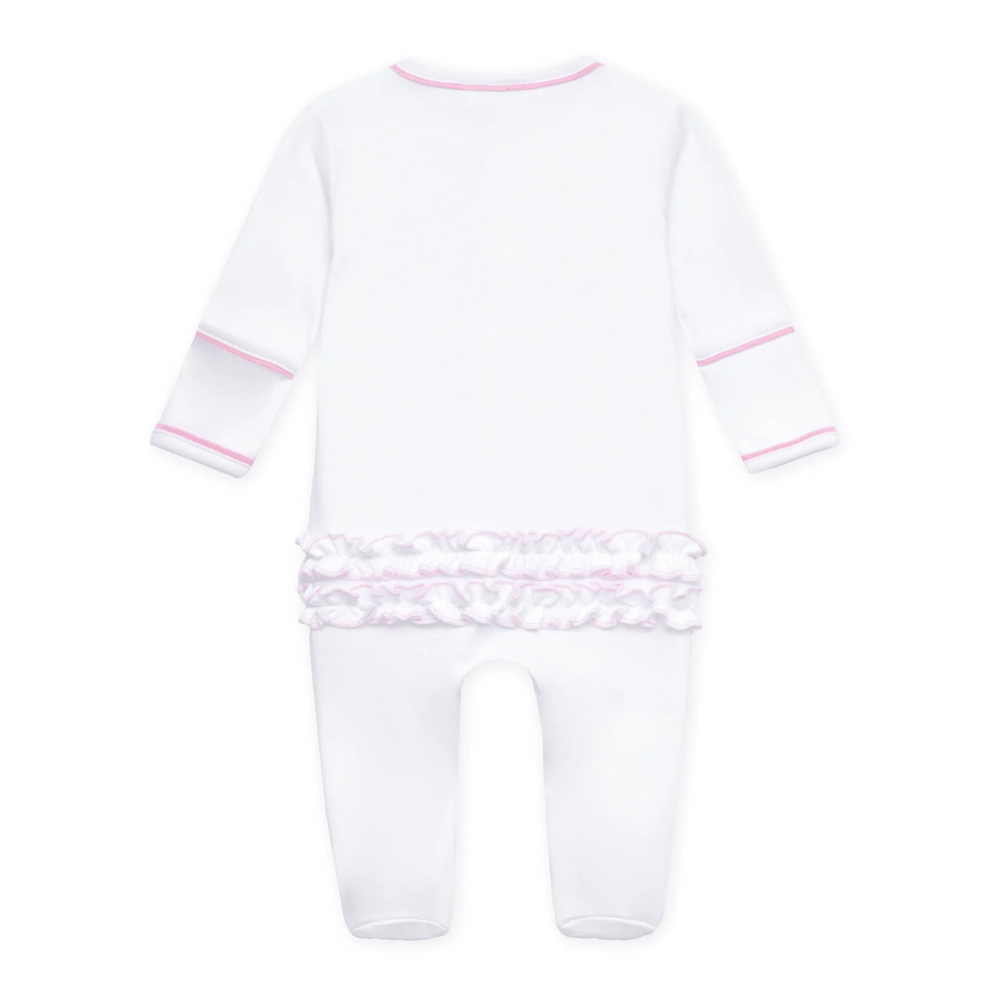 Darling Cowboy Boots Ruffle Embroidered Footie | Pink