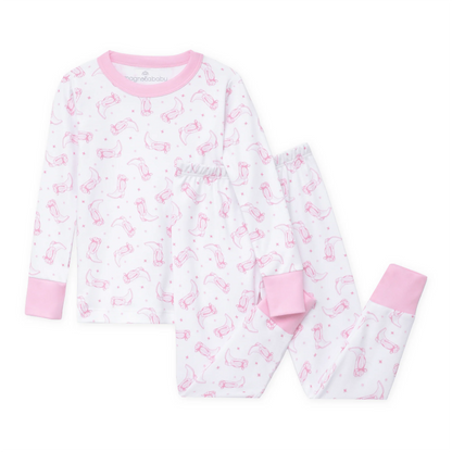 Darling Cowboy Boots Long PJ's | Pink