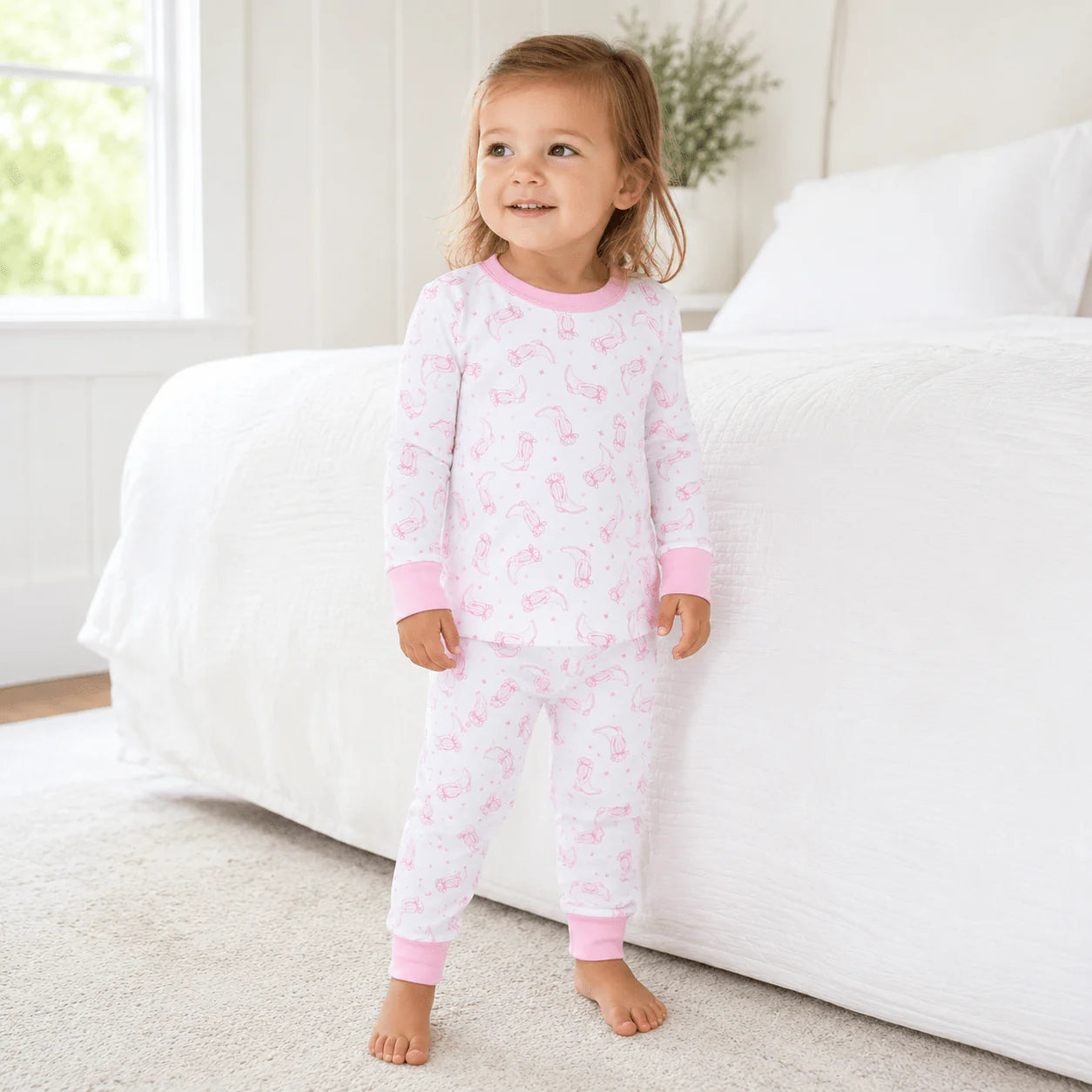 Darling Cowboy Boots Long PJ's | Pink